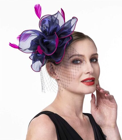 Fascinators Hat for Women Girls Cocktail Tea Party Headband Flapper Headpiece Kentucky Derby Wedding Hat… (FM02-Green and Blue) in Kuwait