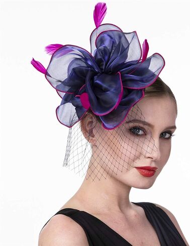 Fascinators Hat for Women Girls Cocktail Tea Party Headband Flapper Headpiece Kentucky Derby Wedding Hat… (FM02-Green and Blue) in Kuwait