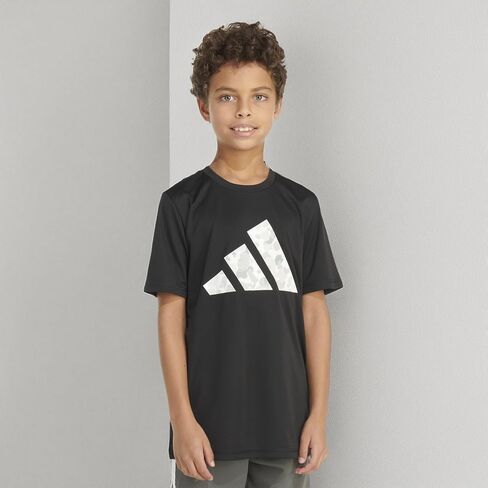 adidas Boys' Big Short Sleeve Iconic Poly Mélange Tee in Saudi Arabia