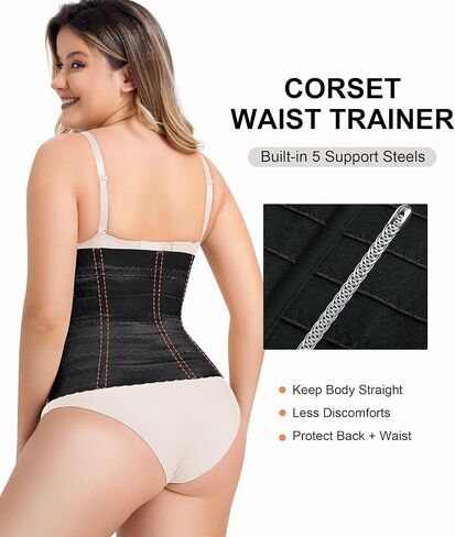 QACIVIQ Segmented Waist Trainer for Women Waist Cincher Shapewear for Women Tummy Control Workout Body Shaper Girdle in Kuwait