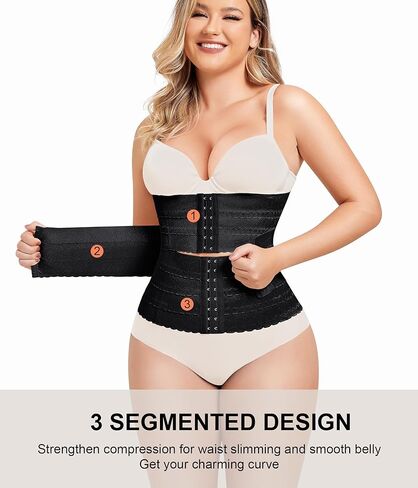 QACIVIQ Segmented Waist Trainer for Women Waist Cincher Shapewear for Women Tummy Control Workout Body Shaper Girdle in Kuwait