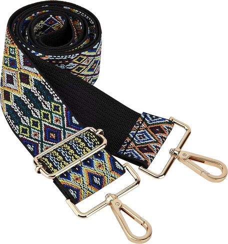 BAKKO Purse Strap Replacement 2" Wide Shoulder Strap for Crossbody Bags Handbags Messenger Duffel Bags Gold Metal Hardware Adjustable Length from 31" to 57" - Jacquard Leopard in Kuwait