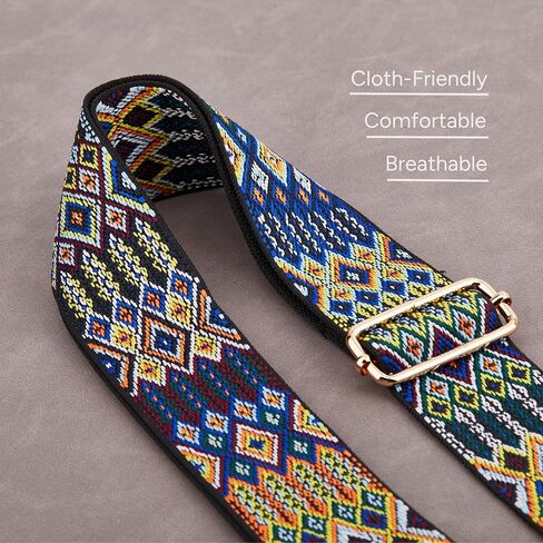 BAKKO Purse Strap Replacement 2" Wide Shoulder Strap for Crossbody Bags Handbags Messenger Duffel Bags Gold Metal Hardware Adjustable Length from 31" to 57" - Jacquard Leopard in Kuwait
