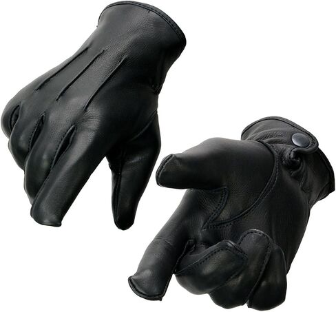 Milwaukee Leather SH875 Men's Black Thermal Lined Deerskin Motorcycle Hand Gloves W/Snap Wrist Closure in Saudi Arabia