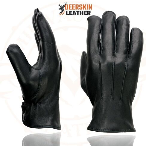 Milwaukee Leather SH875 Men's Black Thermal Lined Deerskin Motorcycle Hand Gloves W/Snap Wrist Closure in Saudi Arabia