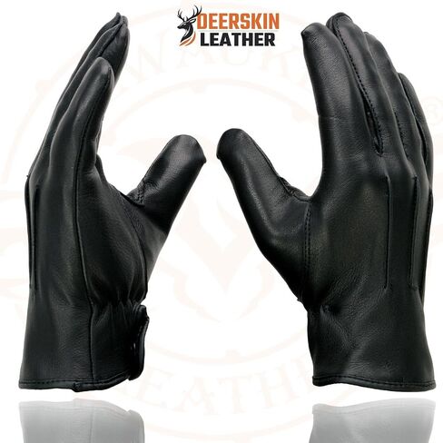 Milwaukee Leather SH875 Men's Black Thermal Lined Deerskin Motorcycle Hand Gloves W/Snap Wrist Closure in Saudi Arabia