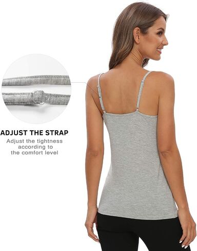 Vislivin Plain Camisole for Women Lace Tank Tops V Neck Adjustable Cami Sexy Undershirts 4 Pack in Kuwait