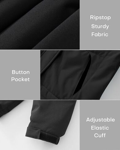 Wantdo Girl's Waterproof Ski Jacket Warm Winter Coat Windproof Outdoor Winter Snowboarding Jackets Fleece Hooded Rain Coats in Saudi Arabia