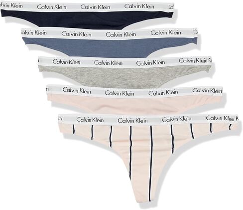 Calvin Klein Underwear Women's Carousel Thong Pack, Lime/White/Grey Heather-925, XL in Saudi Arabia
