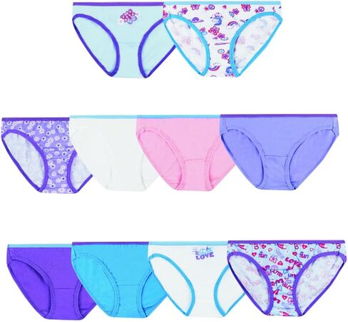 Hanes Girls' Underwear Pack, 100% Cotton Bikini Panties for Girls, Multipack (Colors/Patterns May Vary) in Saudi Arabia