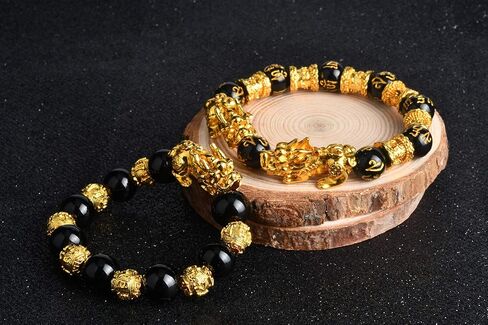 BEAUTEVER Feng Shui Lucky Nafu Wealth Bracelet Pi Xiu Pi Yao Black Beads Obsidian Friendship Charm Bracelet for Men Women Adjustable Set in Saudi Arabia