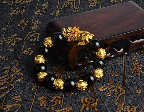BEAUTEVER Feng Shui Lucky Nafu Wealth Bracelet Pi Xiu Pi Yao Black Beads Obsidian Friendship Charm Bracelet for Men Women Adjustable Set in Saudi Arabia