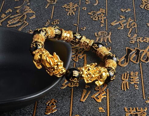 BEAUTEVER Feng Shui Lucky Nafu Wealth Bracelet Pi Xiu Pi Yao Black Beads Obsidian Friendship Charm Bracelet for Men Women Adjustable Set in Saudi Arabia