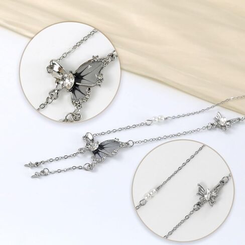 Buyongwant Irregular Necklace Butterfly Pendant Y2k Star Fashion Versatile Chain Ladies and Girls Gift in Saudi Arabia