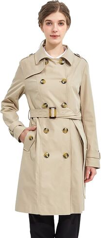 Orolay Women's Mid-length Jacket Double Breasted Trench Coat with Belt in Kuwait