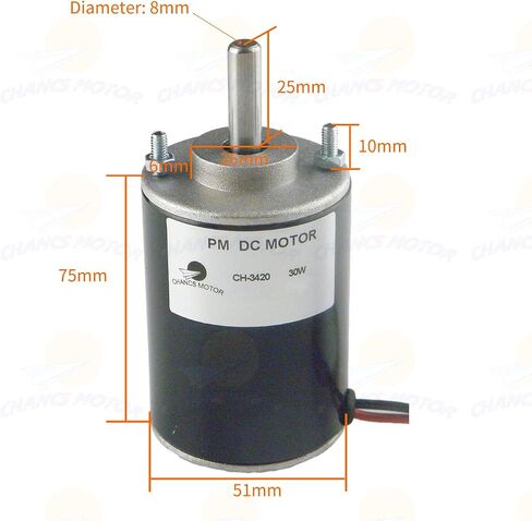 CHANCS 12V 3500RPM Permanent Magnet DC Motor 30W CW/CCW Reversible Electric Gear Motor DC Adjustable-speed Motor with Mounting Bracke Fixed Seat Holder in Saudi Arabia