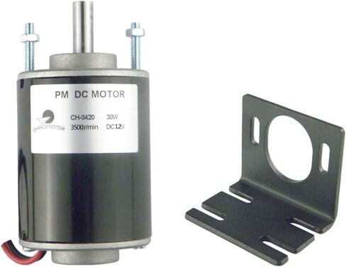 CHANCS 12V 3500RPM Permanent Magnet DC Motor 30W CW/CCW Reversible Electric Gear Motor DC Adjustable-speed Motor with Mounting Bracke Fixed Seat Holder in Saudi Arabia