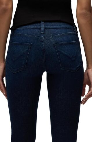 Hudson Jeans Women's Barbara High Rise Super Skinny Jean, Noir Coated, 27 in Saudi Arabia