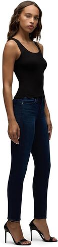 Hudson Jeans Women's Barbara High Rise Super Skinny Jean, Noir Coated, 27 in Saudi Arabia