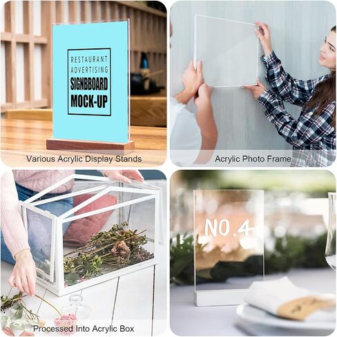 Roowest 2 Pcs 24 x 48" Clear Acrylic Sheet Panels 1/4'' Thick Transparent Cast Sheet Plastic Panels Sheets Acrylic Board Acrylic Panel with Protective Film for Craft DIY Projects Sign in Saudi Arabia
