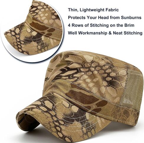 Oversize XXL Mens Camo Military Cadet Army Caps Womens Camouflage Quick Dry Flat Top Hat in Kuwait