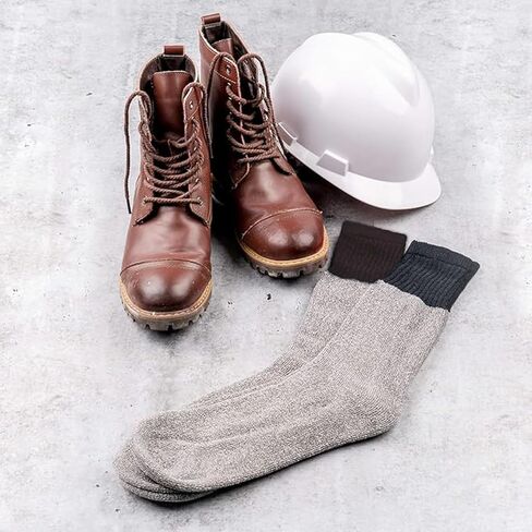 جوارب ساخنة في الهواء الطلق للرجال، كعب وأصابع القدم معززة، قطن، 8 حزمة جوارب الطاقم ، مقاسات أحذية الرجال 6 - 12. 5 in Kuwait