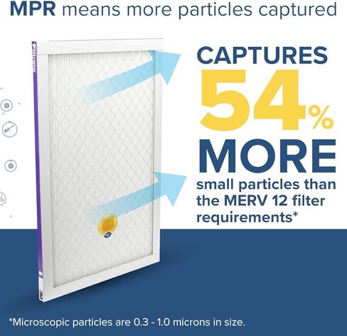 فيلتريت فلتر هواء فرن مكيف ذكي قابل للتجديد 16×25×1، MPR 1500، مسببات الحساسية والبكتيريا والفيروسات، عبوة من قطعتين (الابعاد الدقيقة 15.719 × 24.72 × 0.78) in Kuwait