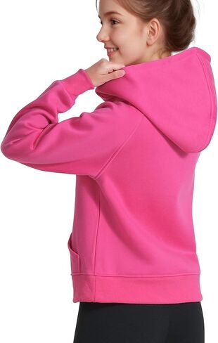 KEREDA كنزات بغطاء للرأس مبطنة بالصوف للفتيات بلوفر بنصف سحاب وأكمام طويلة وياقة مقصوصة 5-14 سنة in Kuwait