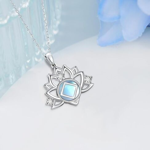 Peireara Sobriety Necklace for Women 925 Sterling Silver Alcoholics Anonymous Necklace Recovery Symbol Necklace Lotus Alcoholics Anonymous Jewelry Gifts for Women Men in Saudi Arabia