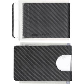 MONOCARBON Real Carbon Fiber Money Clip Slim Front Pocket Card Holder Clip Case Matte Black in Kuwait
