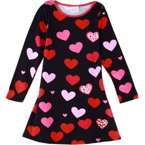 HH Family Girls Valentine Dress for Girls Heart Love Outfit Kids Clothes in Kuwait