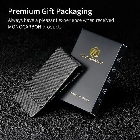 MONOCARBON Real Carbon Fiber Money Clip Slim Front Pocket Card Holder Clip Case Matte Black in Kuwait
