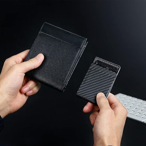 MONOCARBON Real Carbon Fiber Money Clip Slim Front Pocket Card Holder Clip Case Matte Black in Kuwait