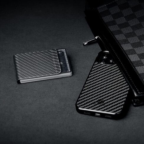 MONOCARBON Real Carbon Fiber Money Clip Slim Front Pocket Card Holder Clip Case Matte Black in Kuwait