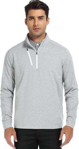 DEOLAX Quarter Zip Pullover Men Dry Fit 1/4 Zip Golf Pullover UPF50+ Moisture Wicking Mock Neck Mens Pullover Sweatshirts in Saudi Arabia