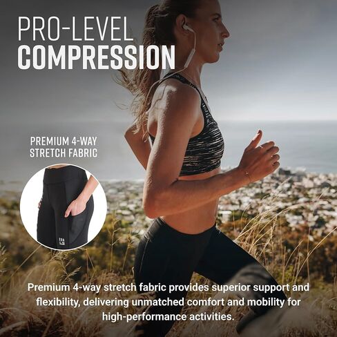 MudGear Women's Flex-Fit Capri - Compression Leggings High Waist with Pockets in Kuwait