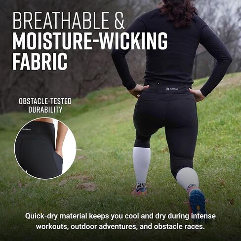 MudGear Women's Flex-Fit Capri - Compression Leggings High Waist with Pockets in Kuwait