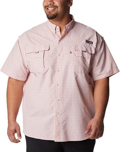 قميص رجالي بأكمام قصيرة من Columbia، مقاس Super Bahama، منقوش باللون الأزرق الربيعي، مقاس متوسط in Kuwait