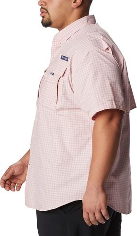 قميص رجالي بأكمام قصيرة من Columbia، مقاس Super Bahama، منقوش باللون الأزرق الربيعي، مقاس متوسط in Kuwait