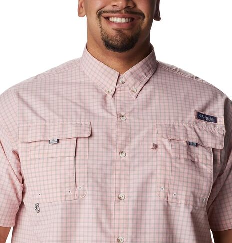 قميص رجالي بأكمام قصيرة من Columbia، مقاس Super Bahama، منقوش باللون الأزرق الربيعي، مقاس متوسط in Kuwait