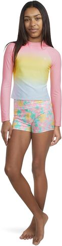 Hurley Girls' Swim Shorts, Blue Ice/Floral, M in Saudi Arabia