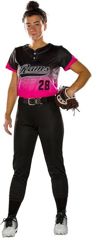 Alleson Athletic Girls Fast pitch Softball Belt Loop Pants, Maroon, Small in Saudi Arabia