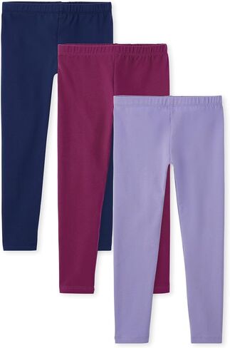 The Children's Place Girls' Fashion Leggings, Pink Hearts/Heather Gray/Pink Ditsy 3-Pack, Large (10/12) in Saudi Arabia
