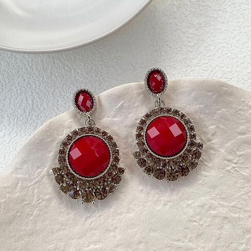 Dikixe Western Lapis Lazuli Drop Dangle Earrings, Gold Plated Navy Blue Gemstone Leo December Birthstone Earrings, Vintage Elegant Accessories Gifts for Women Girls in Kuwait