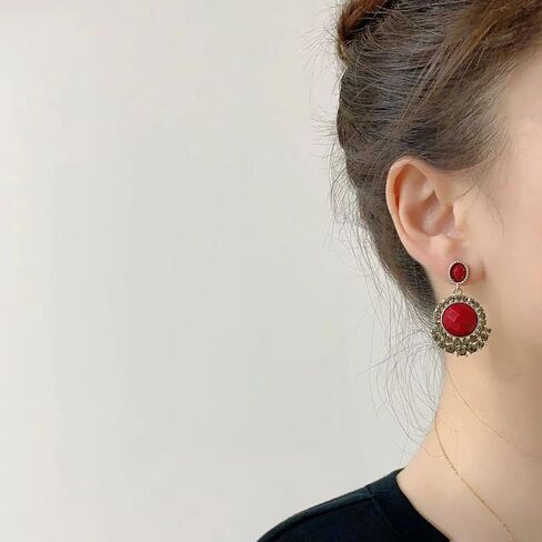 Dikixe Western Lapis Lazuli Drop Dangle Earrings, Gold Plated Navy Blue Gemstone Leo December Birthstone Earrings, Vintage Elegant Accessories Gifts for Women Girls in Kuwait