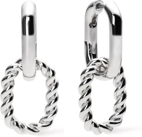 Ana Luisa | Double Hoop Earring - Ash Double | 14K Gold Plated Earrings & 2-in1 Unique Design | Hypoallergenic, Water-Resistant & Tarnish-Free Earrings | 14K Gold Earrings | Surgical Steel Posts in Saudi Arabia