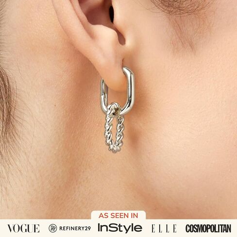 Ana Luisa | Double Hoop Earring - Ash Double | 14K Gold Plated Earrings & 2-in1 Unique Design | Hypoallergenic, Water-Resistant & Tarnish-Free Earrings | 14K Gold Earrings | Surgical Steel Posts in Saudi Arabia