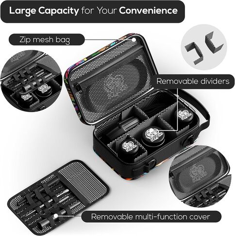 حقيبة تخزين فاخرة مبطنة بالكربون الأسود من Urban Dragons مع 15 قطعة صغيرة | قفل الجمع | مجموعة حقيبة القفل المحمولة | حقيبة سفر للرجال والنساء | هدايا عيد الميلاد in Saudi Arabia