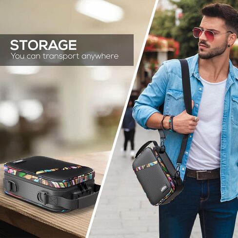 حقيبة تخزين فاخرة مبطنة بالكربون الأسود من Urban Dragons مع 15 قطعة صغيرة | قفل الجمع | مجموعة حقيبة القفل المحمولة | حقيبة سفر للرجال والنساء | هدايا عيد الميلاد in Saudi Arabia