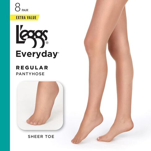 L'eggs womens Everyday Regular Pq0j95 8 Pairs Pantyhose, Nude, Queen US in Saudi Arabia